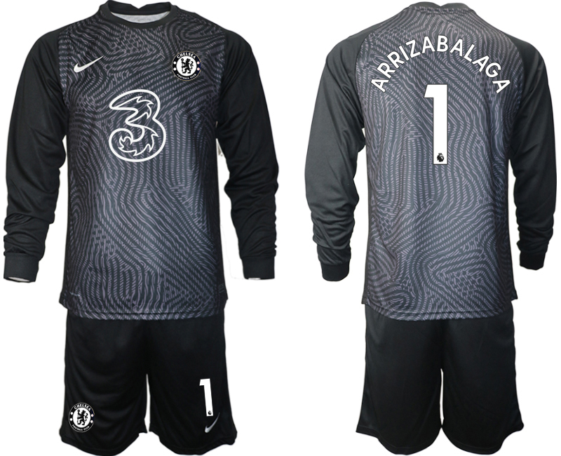 Cheap Men 2021 Chelsea black long sleeve goalkeeper 1 soccer jerseys
